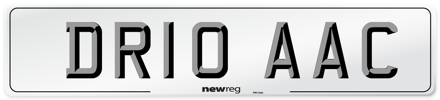 DR10 AAC Number Plate from New Reg